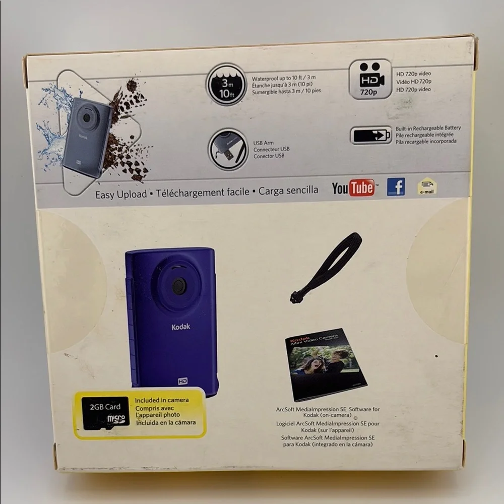 Kodak HD Video Camera. Purple. Waterproof up to 10ft! NWT